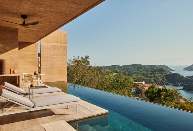 Luxury pool villa with ocean view at Four Seasons Tamarindo resort in Jalisco Mexico