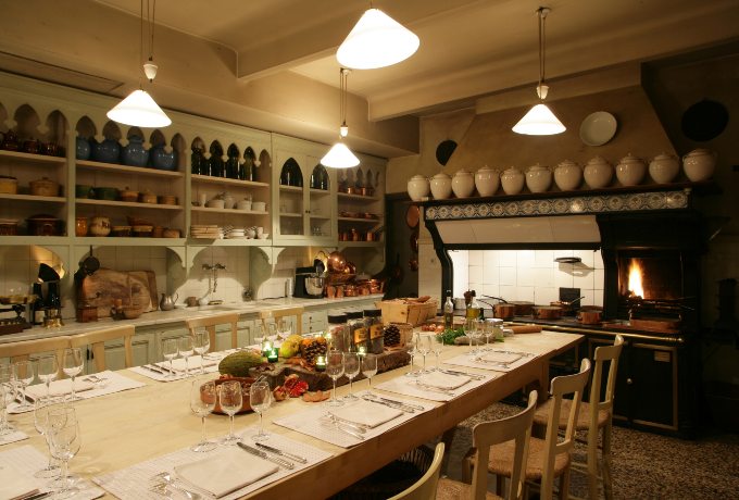 La Mirande luxury hotel in Avignon with its historic courtyard and renowned cooking school