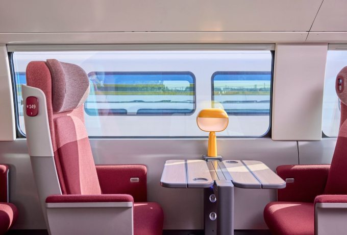 TGV first class seating in France, comfort and space for long journeys.
